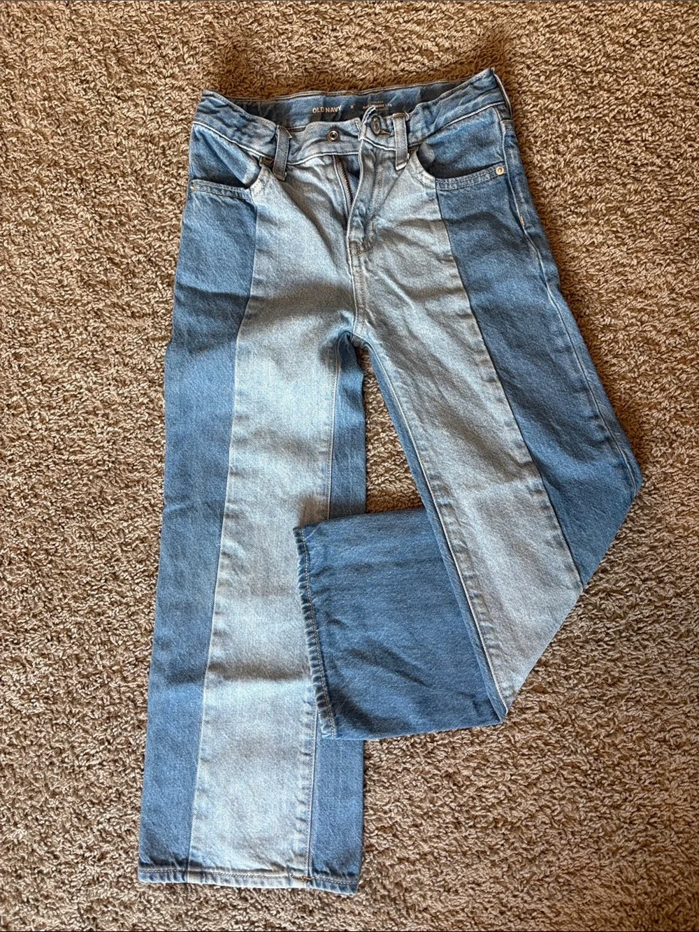Old Navy Two-Tone Blue Panel Kids Jeans